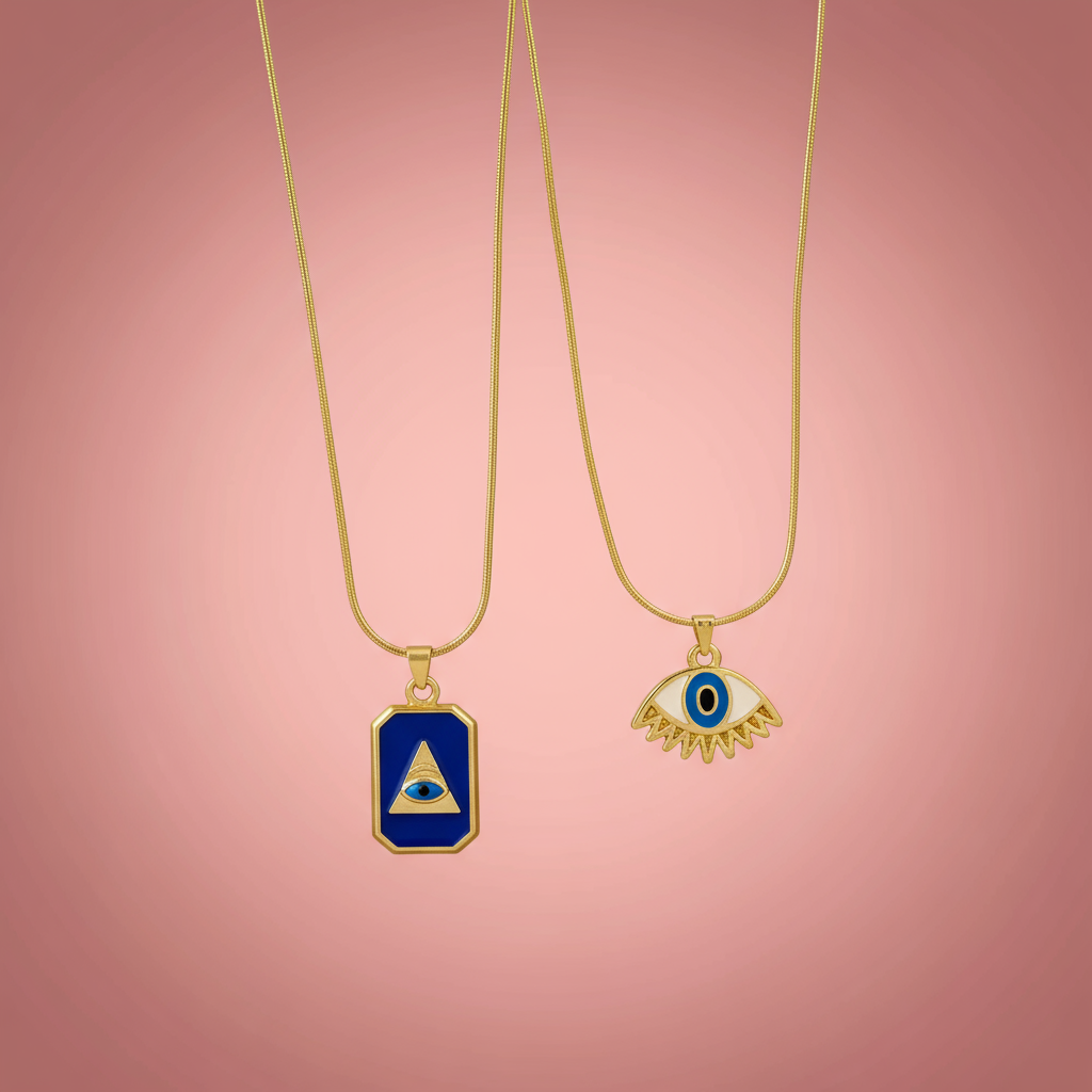 Göz Plaka Kolye Set