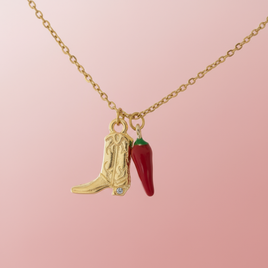 Çelik Hot N Fun Kolye/Çizme-Kırmızı Biber Kolye