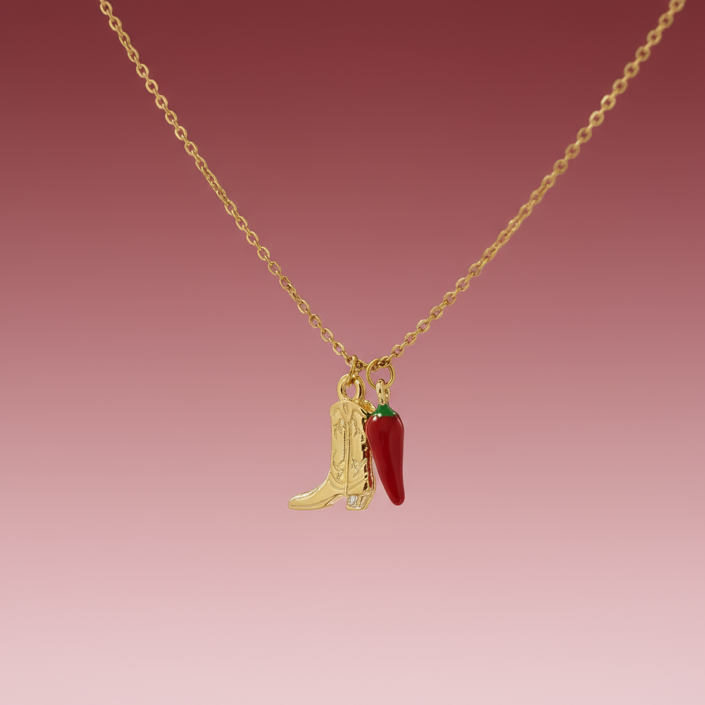 Çelik Hot N Fun Kolye/Çizme-Kırmızı Biber Kolye