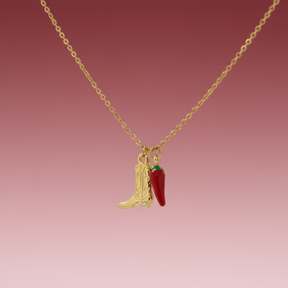 Çelik Hot N Fun Kolye/Çizme-Kırmızı Biber Kolye