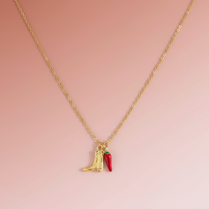 Çelik Hot N Fun Kolye/Çizme-Kırmızı Biber Kolye