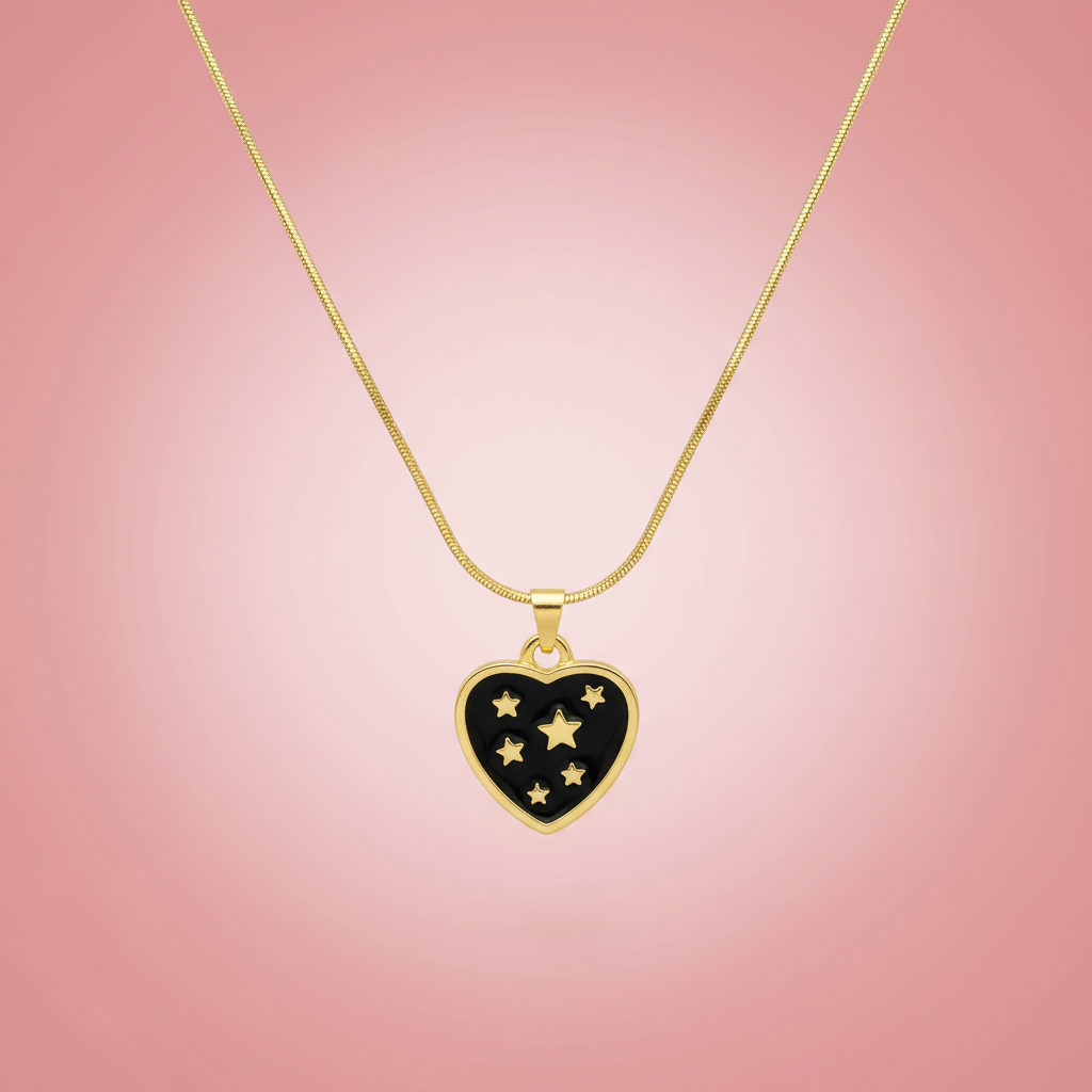 Yıldızlı Kalp Kolye