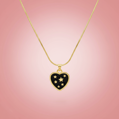 Yıldızlı Kalp Kolye