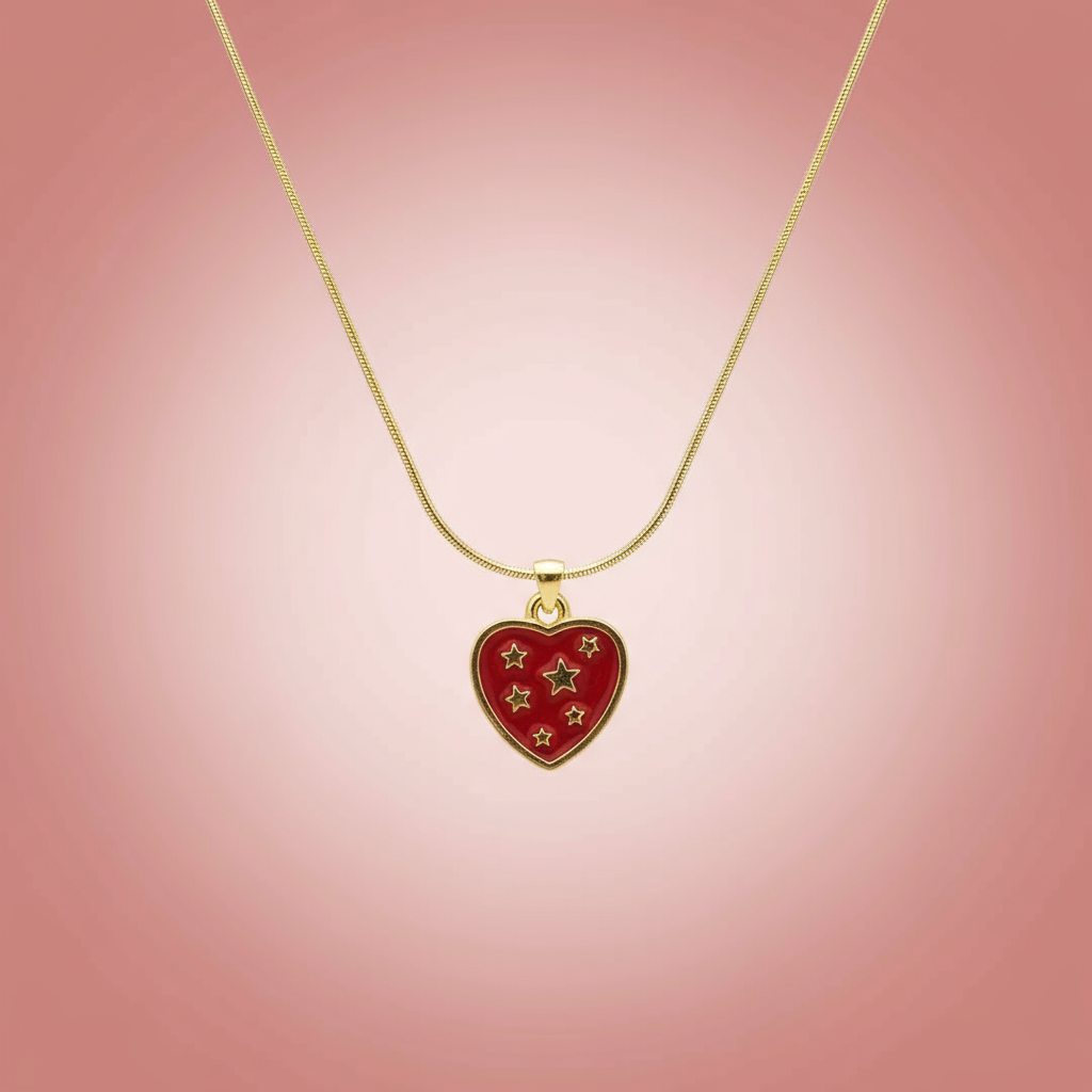 Yıldızlı Kalp Kolye