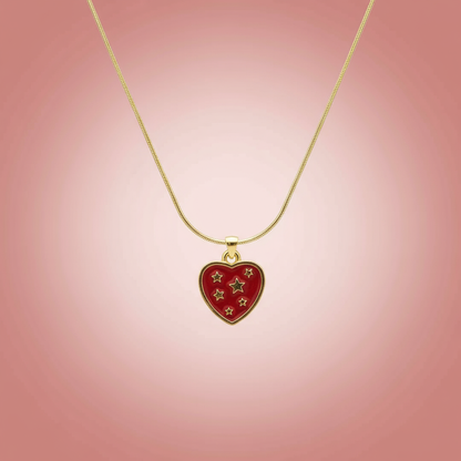 Yıldızlı Kalp Kolye