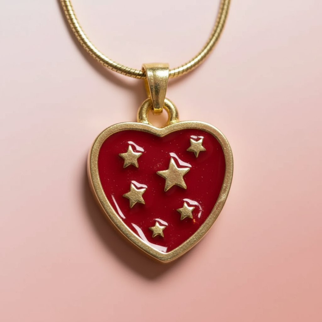 Yıldızlı Kalp Kolye
