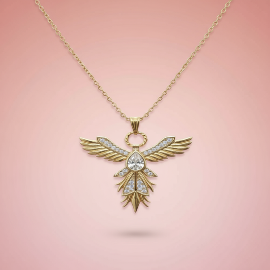 Zirkon Taşlı Anka Kolye