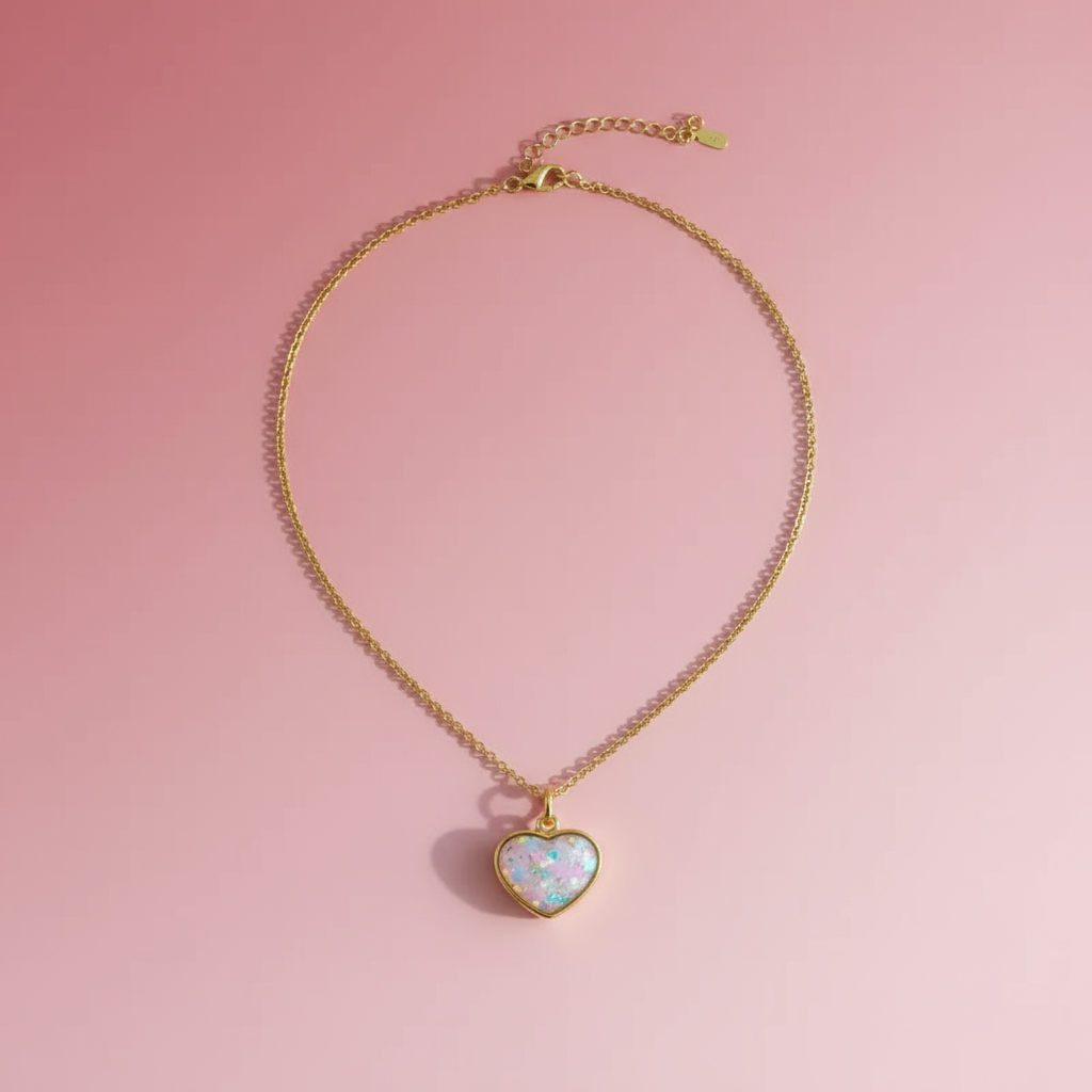 Yıldız Detaylı Kalp Kolye