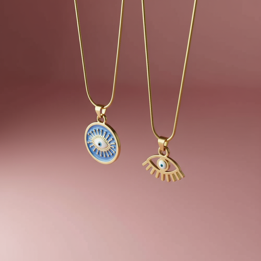 2'li Göz Figürlü Set Kolye