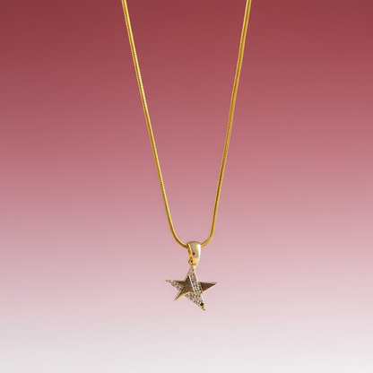 Zirkon Taşlı Yıldız Detaylı Kolye