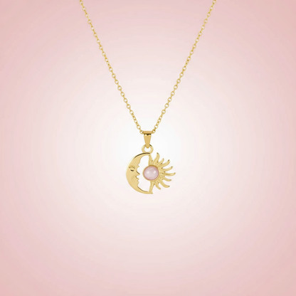 Beyaz Mineli Güneş Kolye