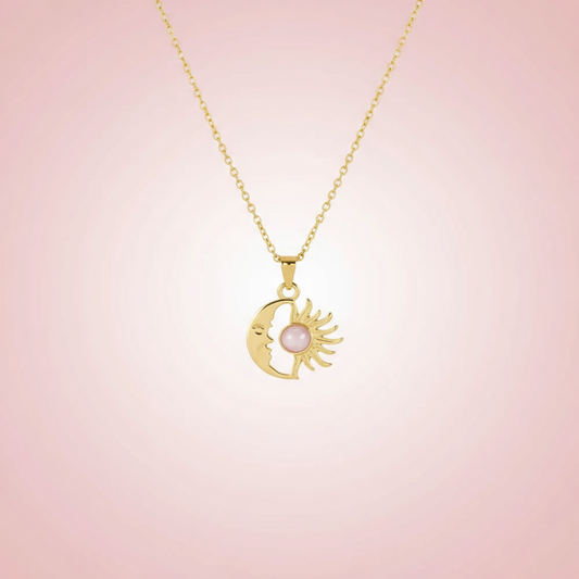 Beyaz Mineli Güneş Kolye