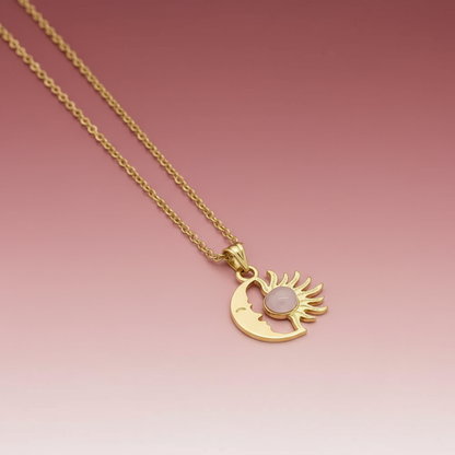 Beyaz Mineli Güneş Kolye