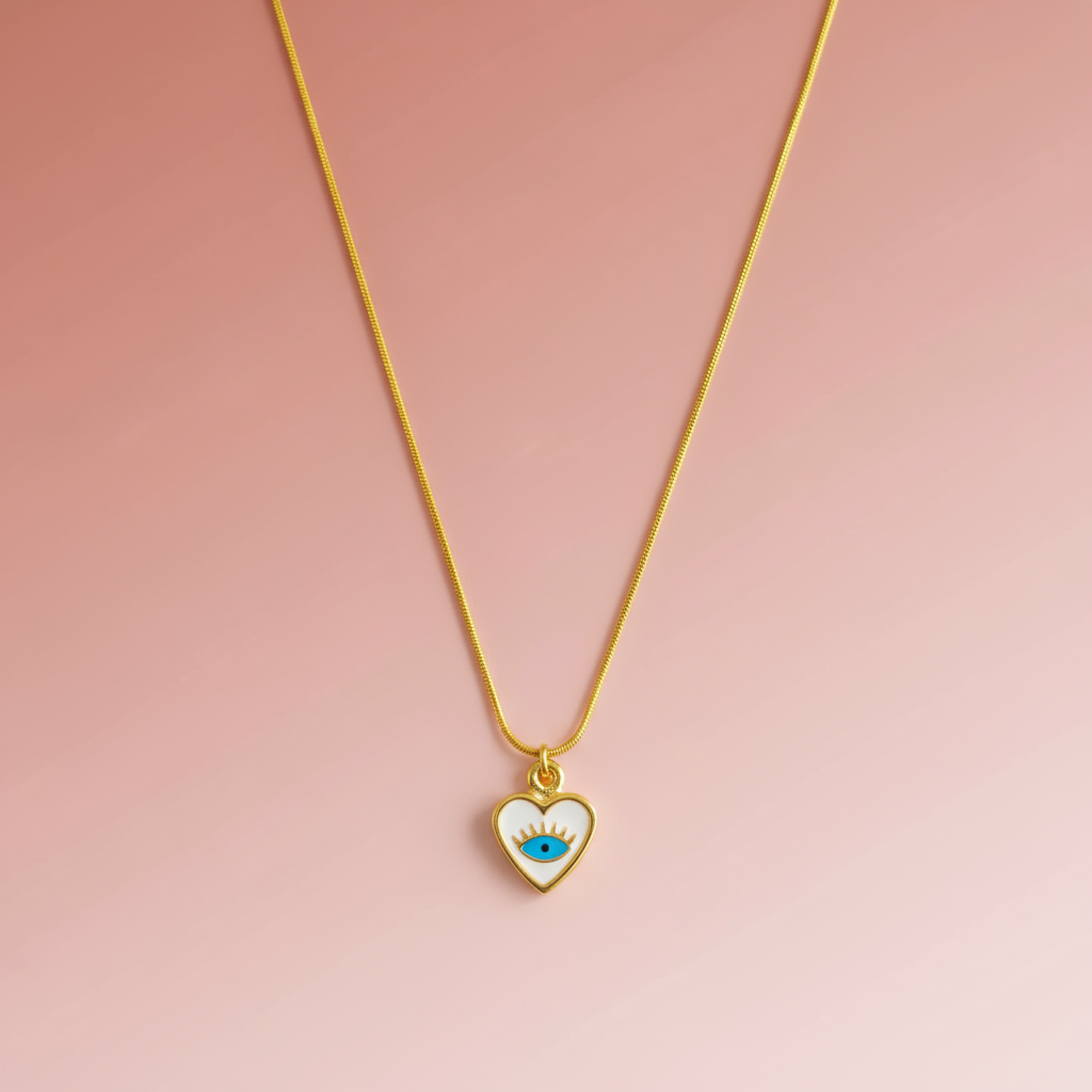 Göz Detaylı Kalp Kolye