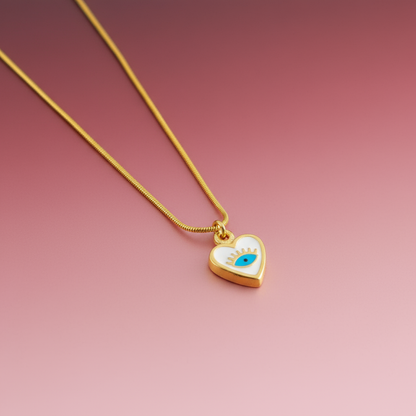 Göz Detaylı Kalp Kolye