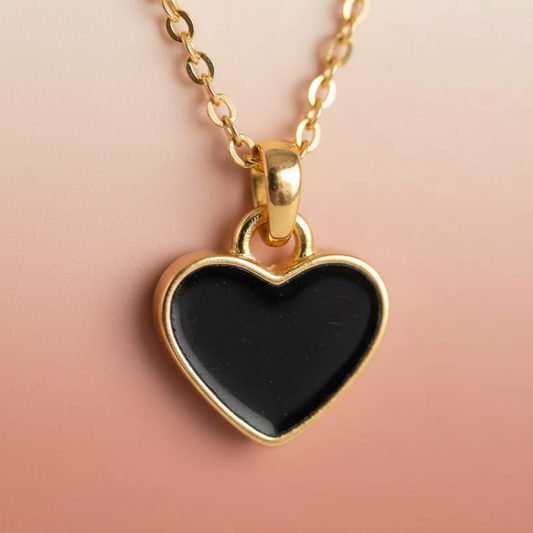Siyah Kalp Kolye