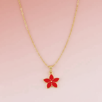 Kırmızı Çiçek Kolye