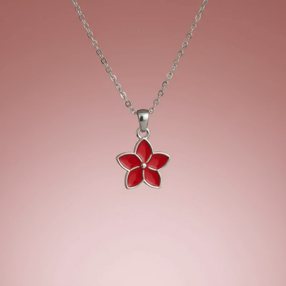 Kırmızı Çiçek Kolye