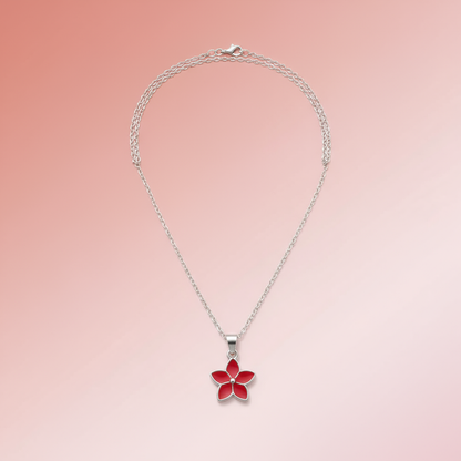 Kırmızı Çiçek Kolye