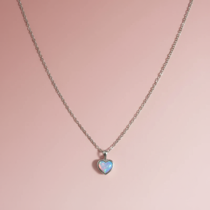 Gümüş Parlak Kalp Kolye