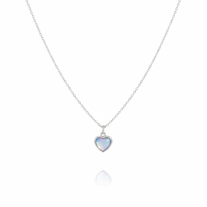 Gümüş Parlak Kalp Kolye