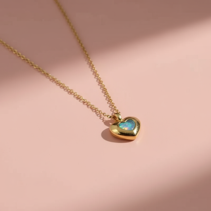 Mavi Kalp Kolye