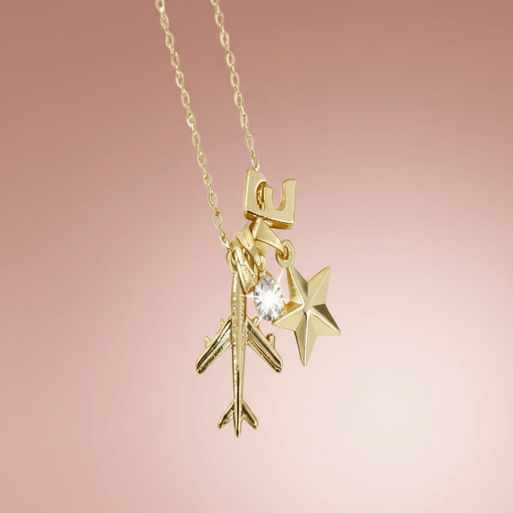 Çelik Harfli Charm Kolye