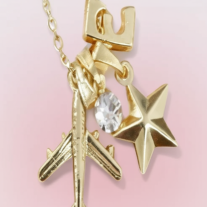 Çelik Harfli Charm Kolye