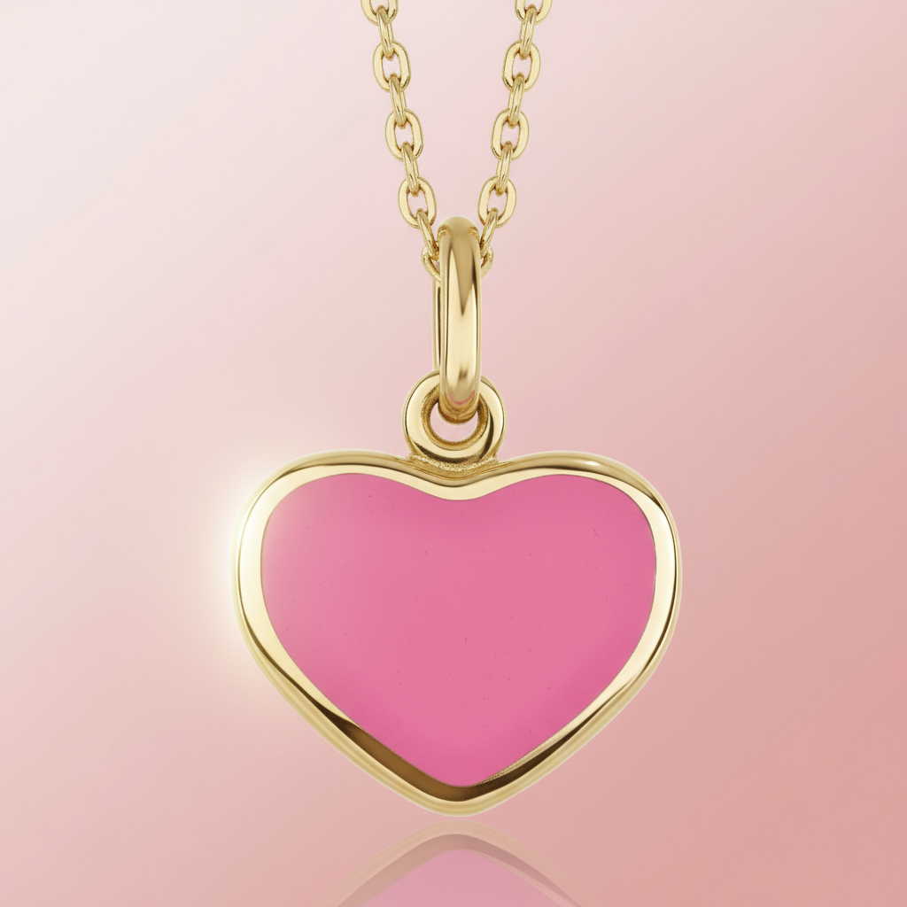 Pembe Kalp Kolye
