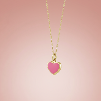 Pembe Kalp Kolye