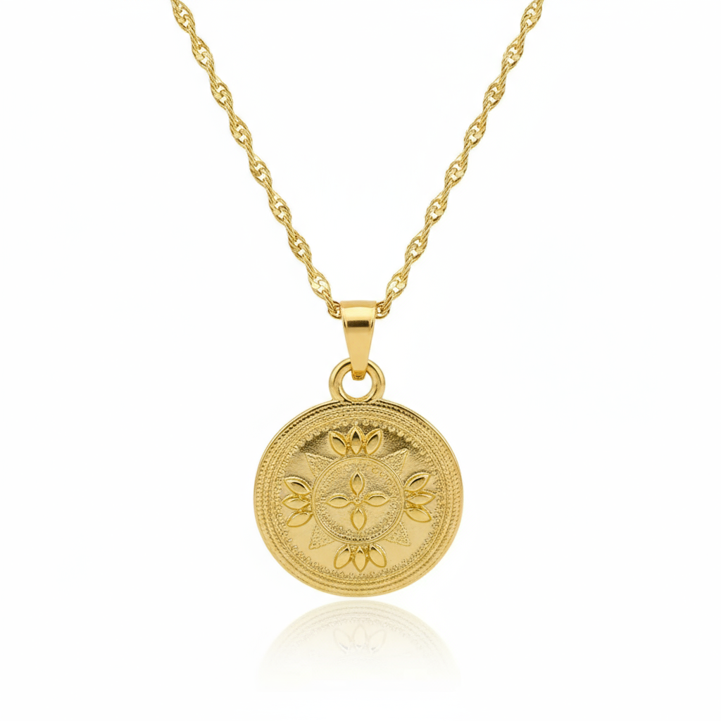 Altın Kaplama Plaka Kolye