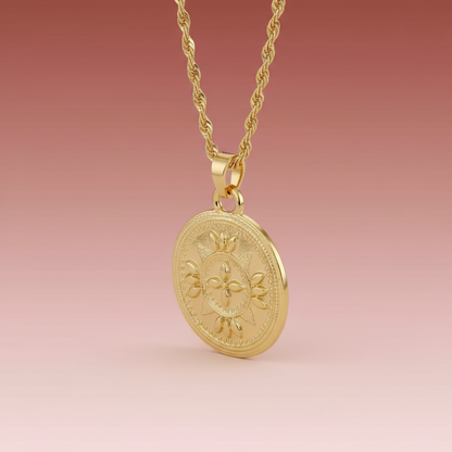 Altın Kaplama Plaka Kolye