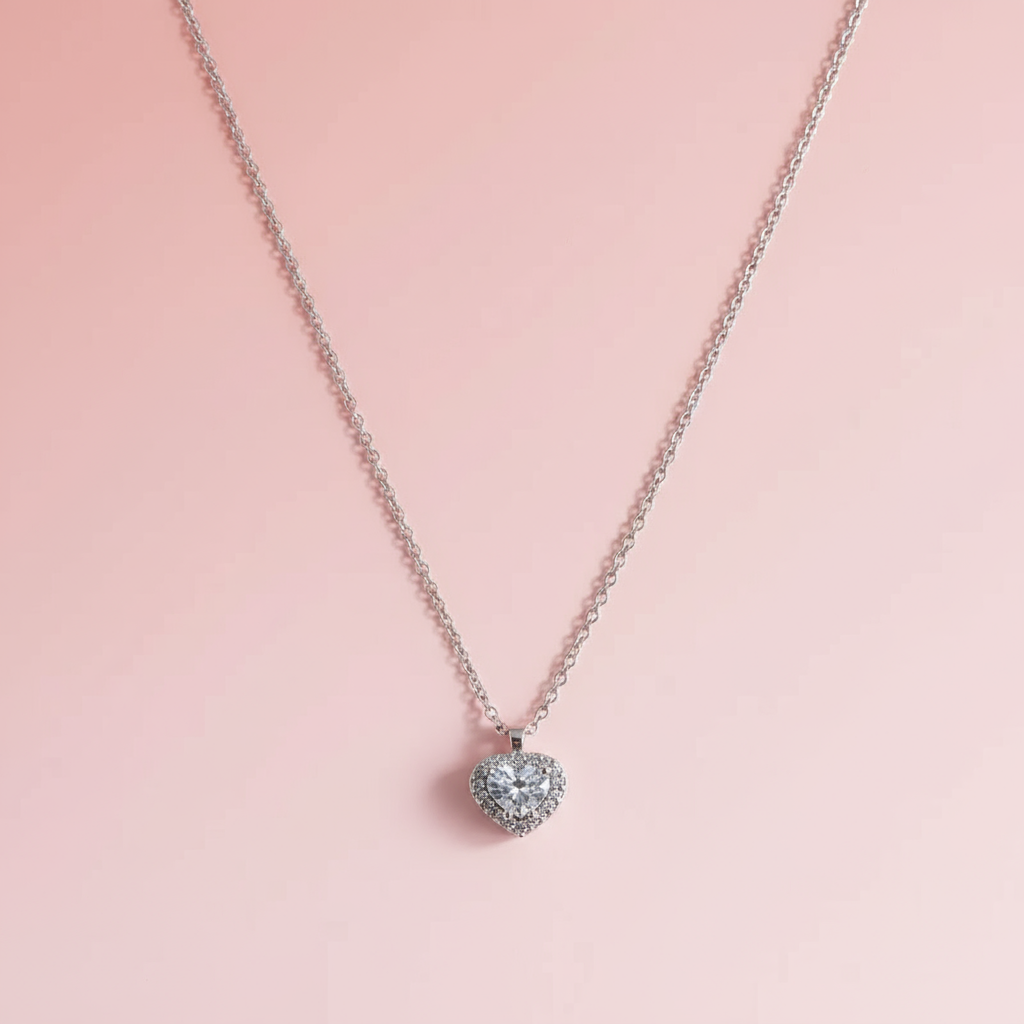 PNDR Zirkon Taşlı Kalp Kolye