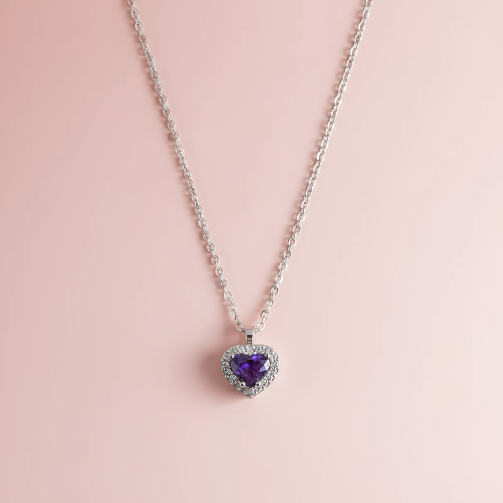 PNDR Zirkon Taşlı Kalp Kolye