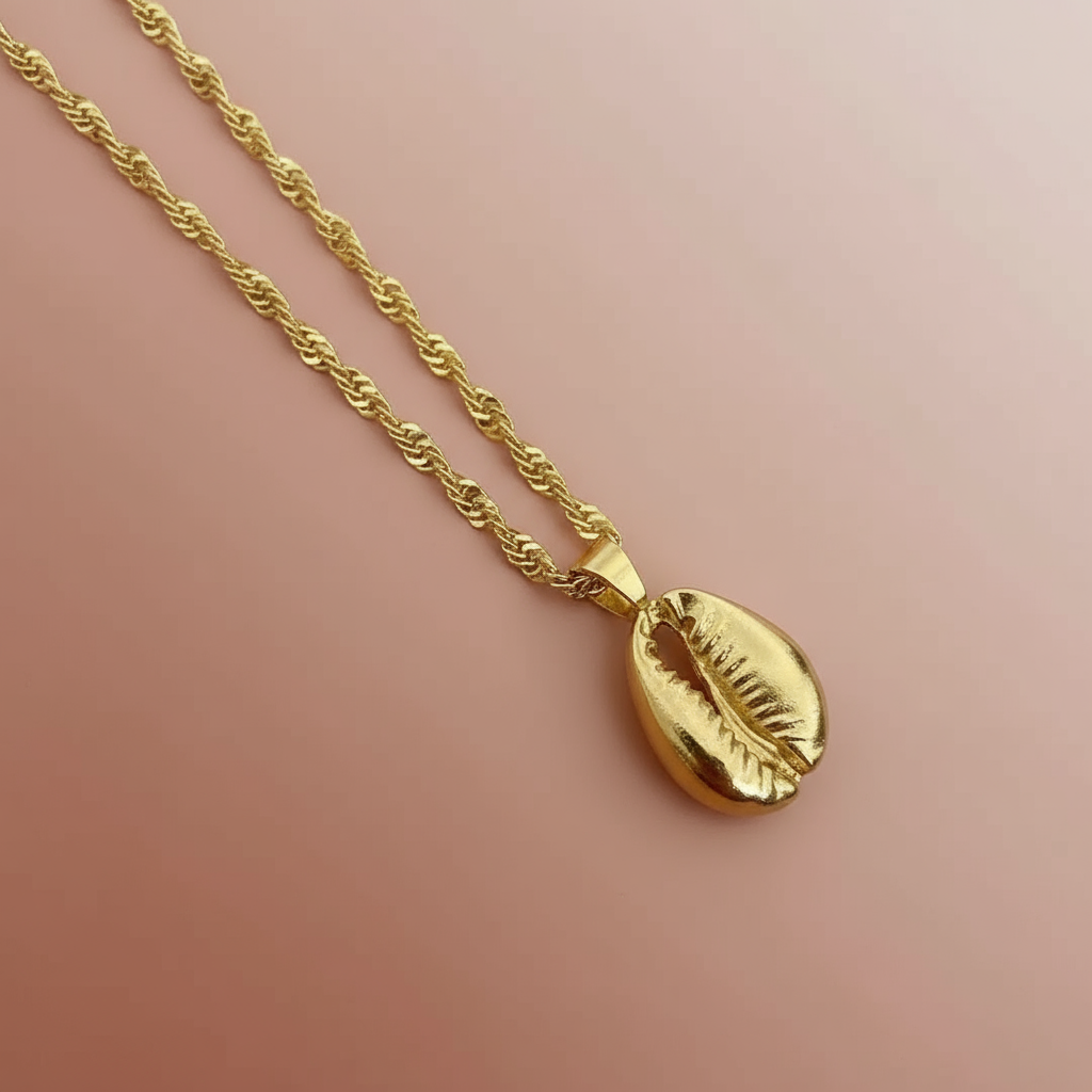 Altın Kaplama Deniz Kabuğu Kolye