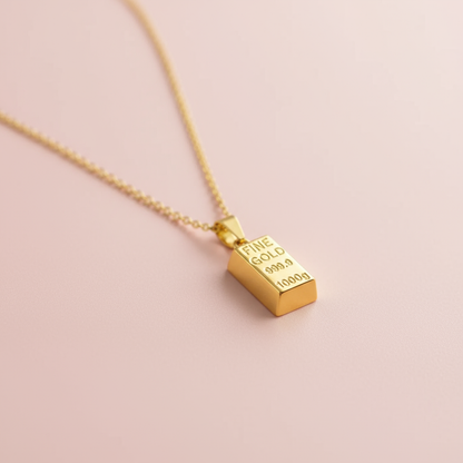 Viral Altın Külçe Kolye