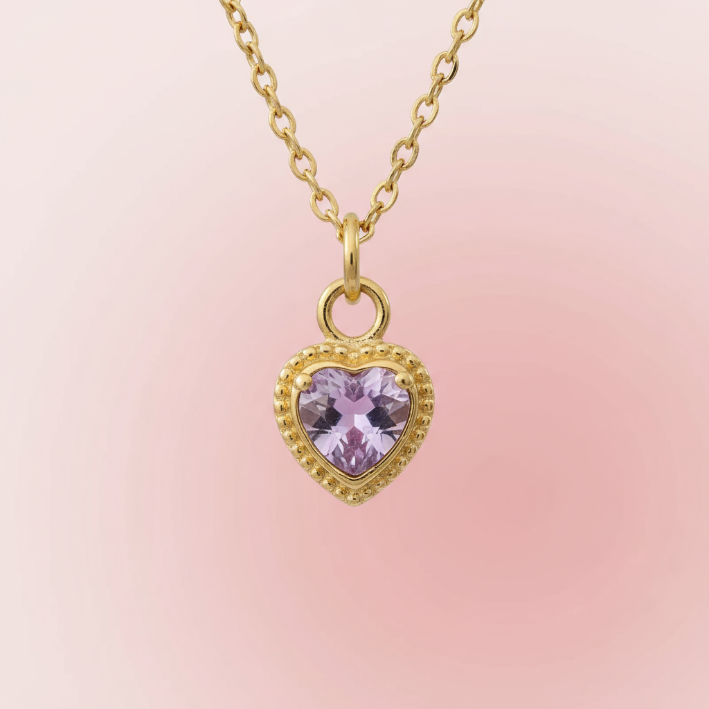 PNDR Zirkon Taşlı Kalp Kolye