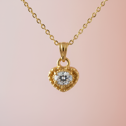 PNDR Zirkon Taşlı Kalp Kolye