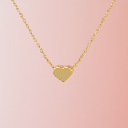Çelik Altın Renk Taşsız Kalp Kolye