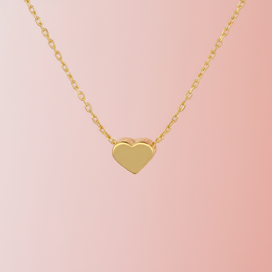 Çelik Altın Renk Taşsız Kalp Kolye