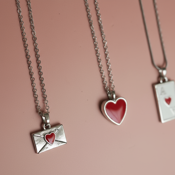 Mektup Zarfı As Plaka Üçlü Kolye Seti - İrva Collection