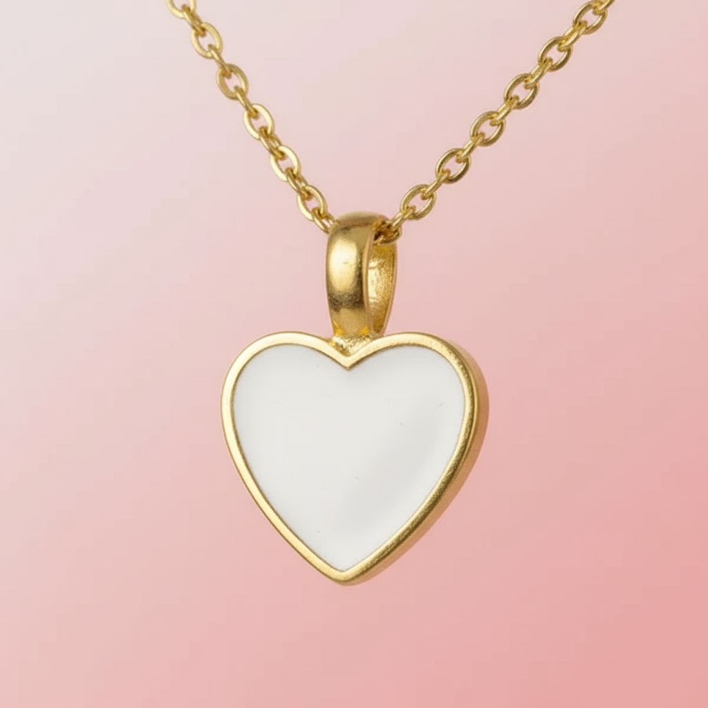 Beyaz Kalp Kolye