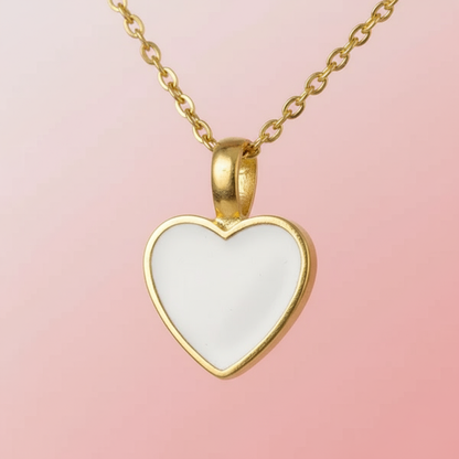 Beyaz Kalp Kolye