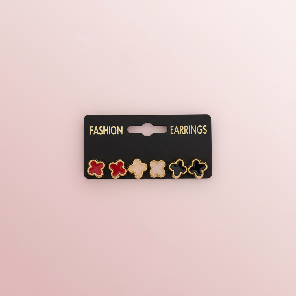 Yonca Figürlü Küpe Set