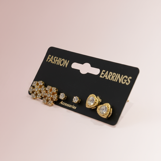 Kar Tanesi Küpe Set