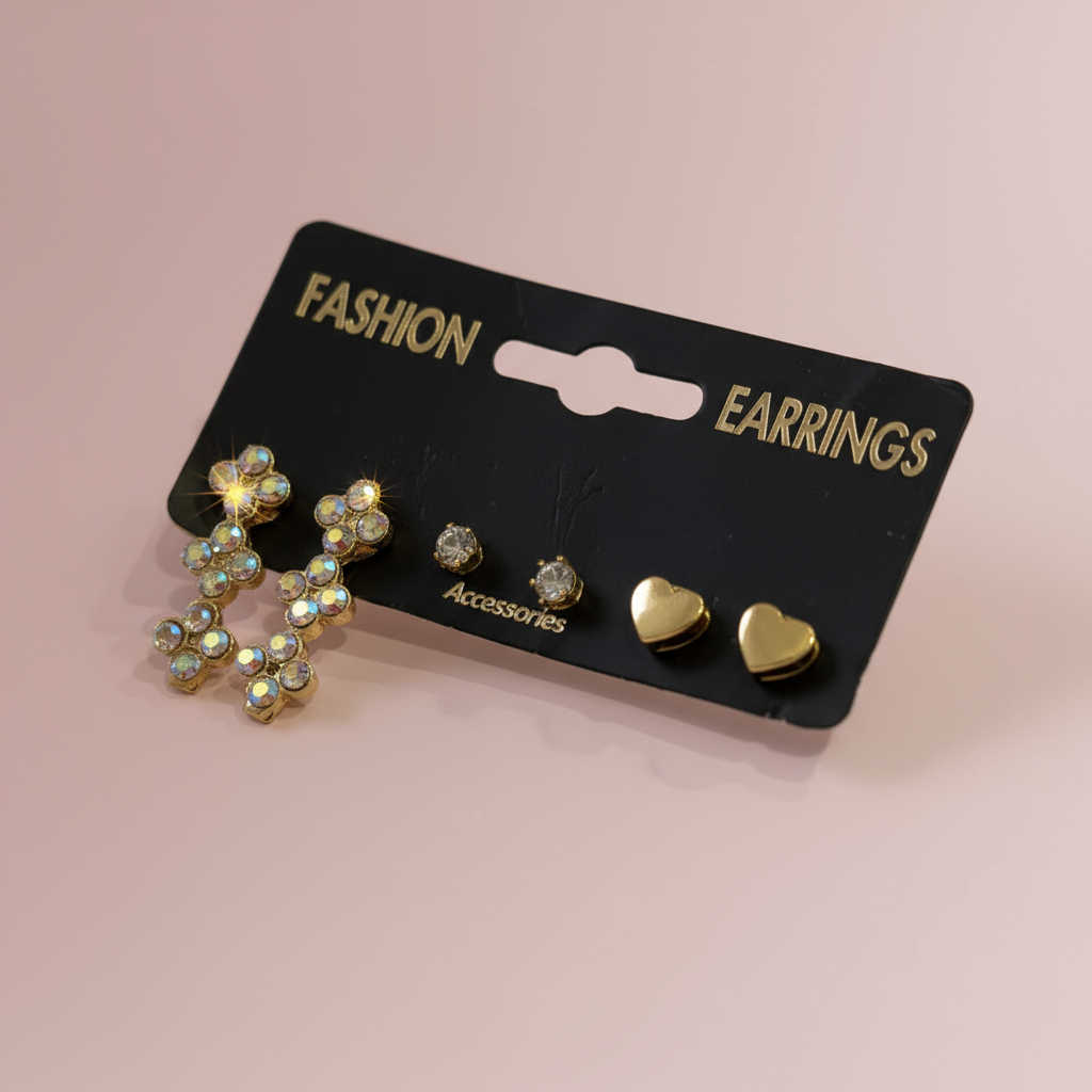 Yonca Figürlü Küpe Set