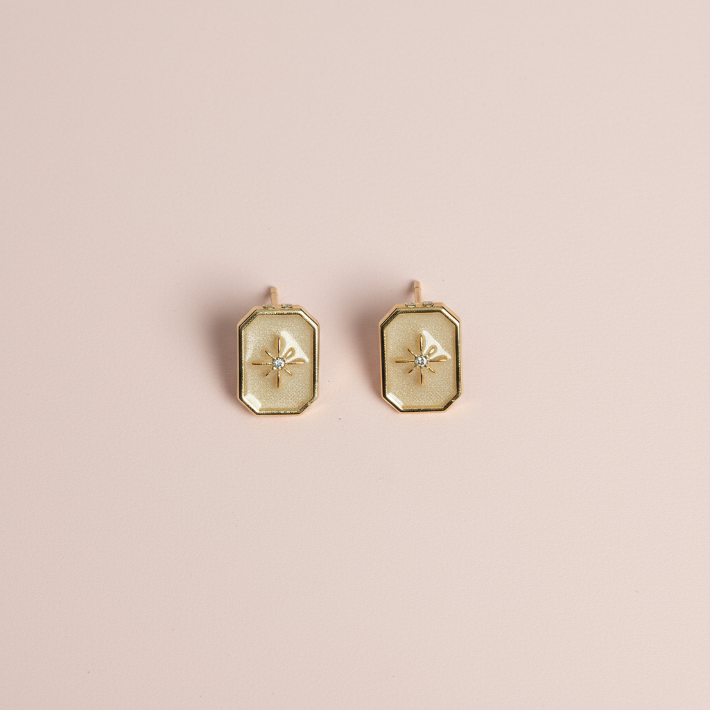 Mineli Kutup Yıldızı Küpe