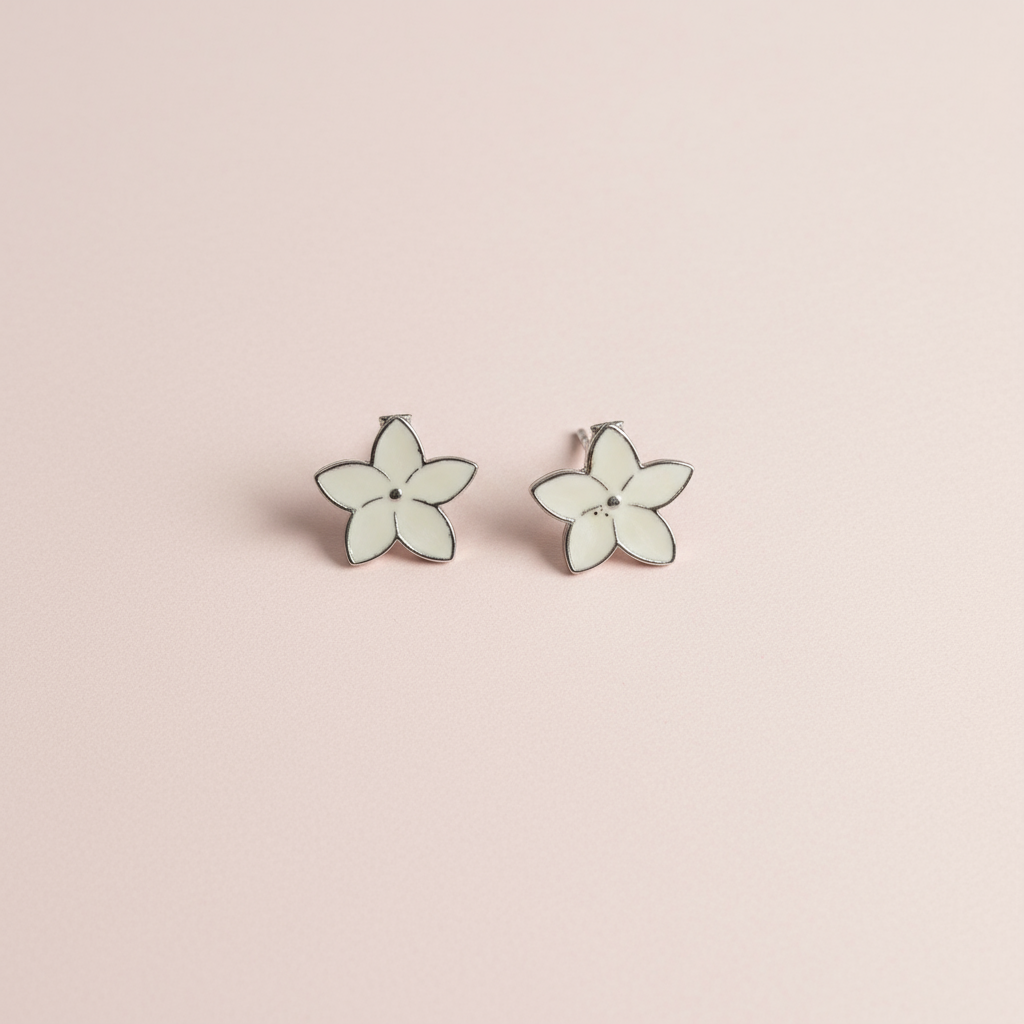 Gümüş Çiçek Küpe