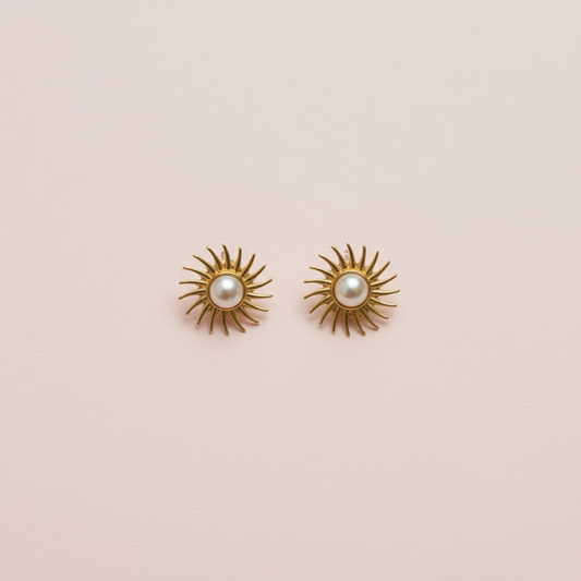 Sedefli Güneş Küpe