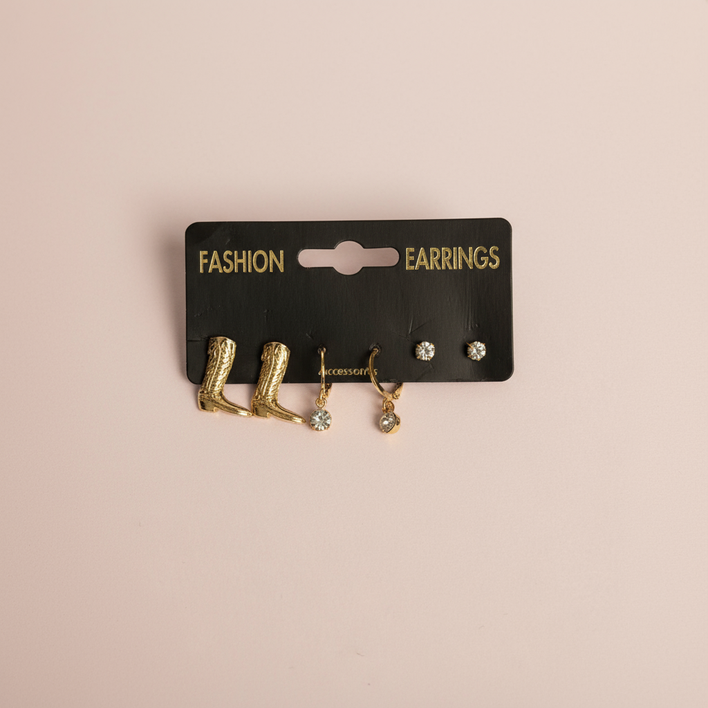 Kovboy Çizme Küpe Set